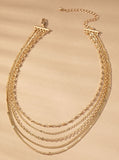 5 layer delicate chain necklace