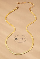 Real gold 18k dipped herrinbone necklace