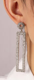 Long retangle drop earrings